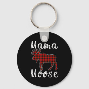 Llavero Pijama de Navidad Familia Mama Moose Rojo y Negro