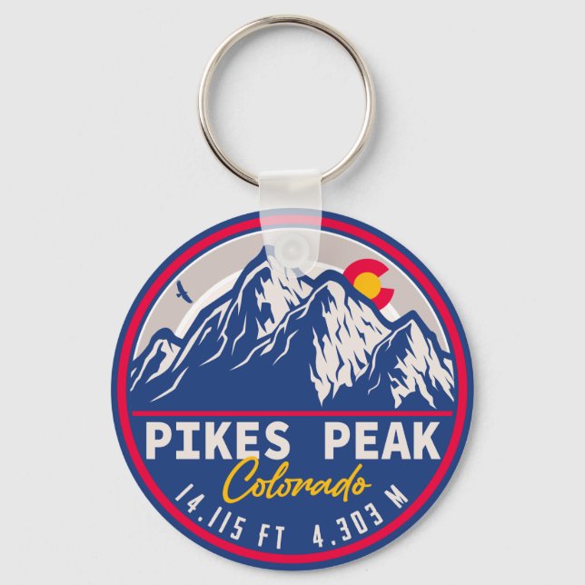 Llavero Pikes Peak Colorado Mountain Camping Souvenirs (Anverso)
