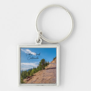 Llavero Pikes Peak Train Ried Square Keychain
