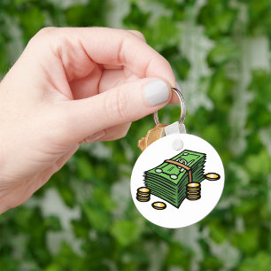 Llavero Pila de efectivo con moneda