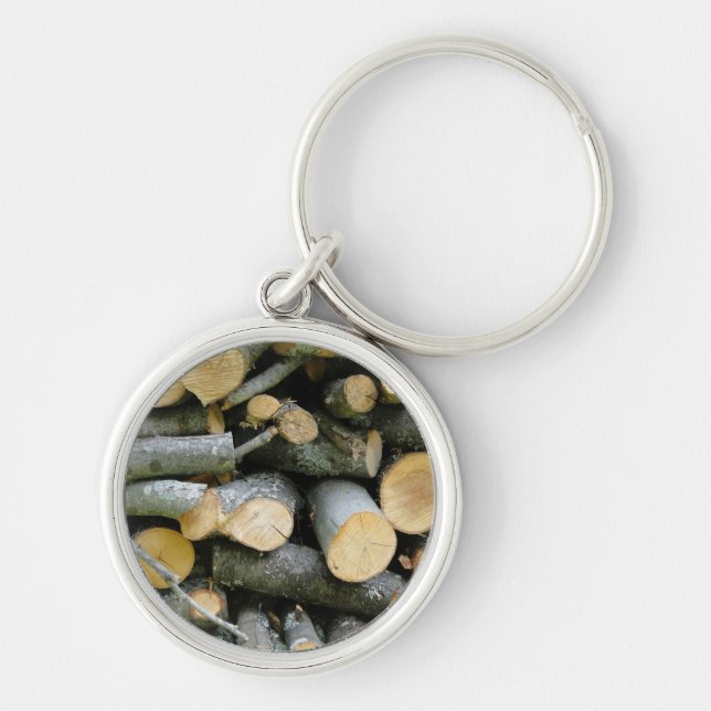 Llavero Pila de leña de corte apilada (Frente)