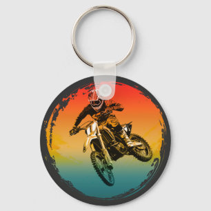 Llavero piloto de motocicleta de motocross vintage