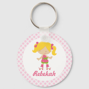 Llavero Piloto de rodillo rubio personalizado v2