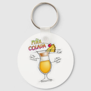 LLAVERO PINA COLADA RECIPE COCKTAIL ART