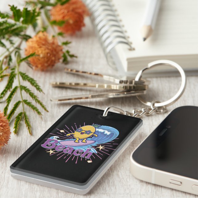 Llavero piña divertida (Frente Derecha)