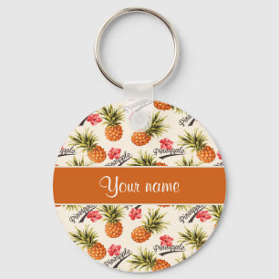 Llavero Piña e Hibiscus