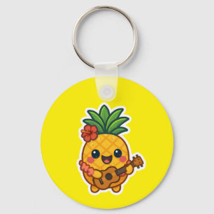 Llavero Piña Kawaii sonriente - Tropical