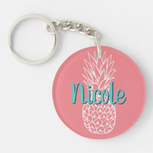 Llavero Piña Personalizada Nombre Redondo