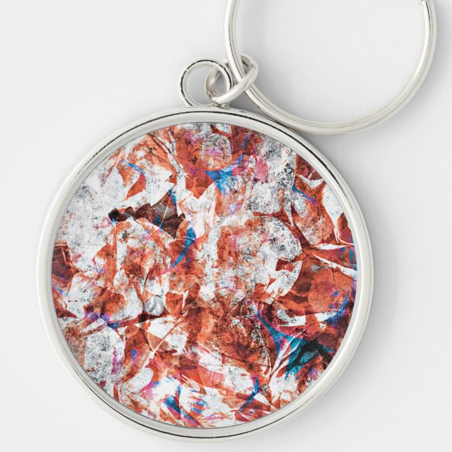 Llavero Pincel de pintura rojo arte digital abstracto (Frente)