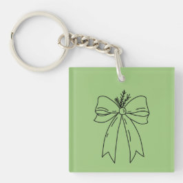 Llavero Pine Branch with Bow Minimalist