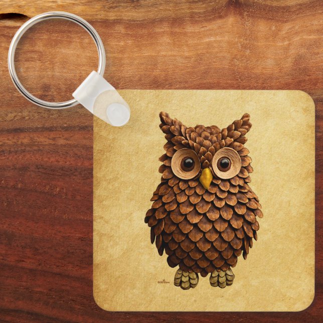 Llavero Pine Cone Owl (Anverso)