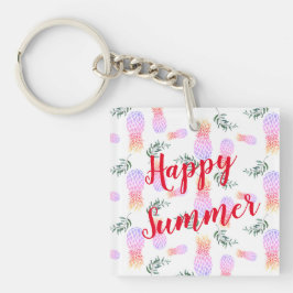 LLAVERO PINEAPPLE ROSA Y NARANJA FELIZ VERANO