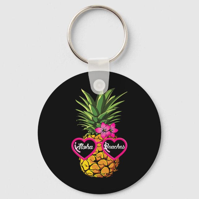Llavero Pineapple Sungles Funny Aloha Bebe Hawai Haw (Anverso)