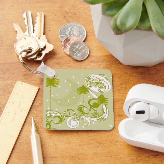 Llavero Pines con color Moon-Personalizar Change BackGroun (Escritorio )