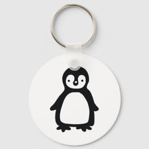 Llavero Pinguin blanco y negro simple