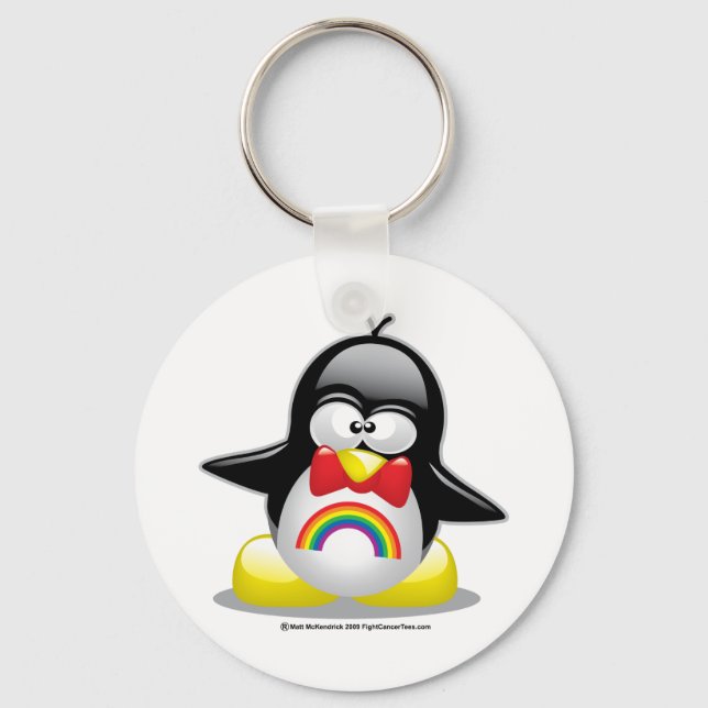 Llavero Pingüino arcoiris LGBT (Anverso)