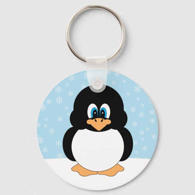 Llavero Pingüino con cadena de Snowflakes (Anverso)