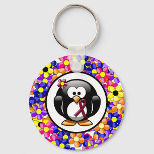 Llavero Pingüino de Cinta de Concienciación sobre Borgoña