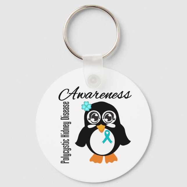 Llavero Pingüino de conciencia sobre la enfermedad renal p (Anverso)