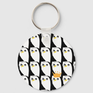 Llavero Pingüino de historietas: Vintage blanco negro