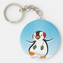 Llavero Pingüino de invierno divertido