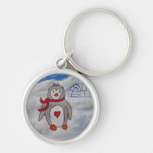 Llavero Pingüino de nieve en invierno