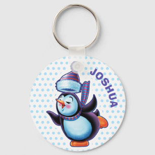 Llavero Pingüino de Patinaje para Navidades de Anillo Clav