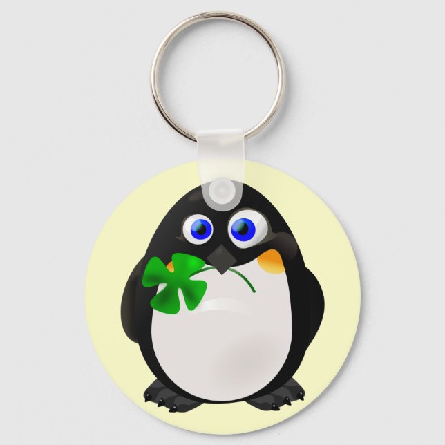 Llavero Pingüino del Día de San Patricio (Anverso)