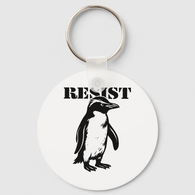 Llavero Pinguino divertido resiste protesta contra arancel (Anverso)