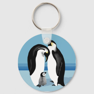 Llavero Pingüino Emperador Con Chick Infantil