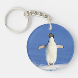 Llavero Pingüino gracioso en foto de hielo