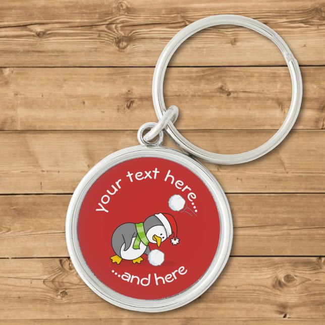 Llavero Pingüino navidad con cadena de bolas de nieve (Subido por el creador)