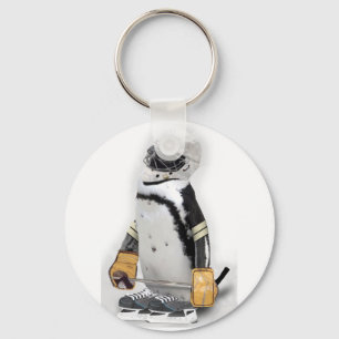 Llavero Pingüino Pequeño Con Engranaje De Hockey