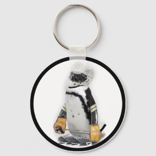 Llavero Pingüino Pequeño Con Engranaje De Hockey