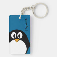 pingüino personalizado lindo con fondo azul