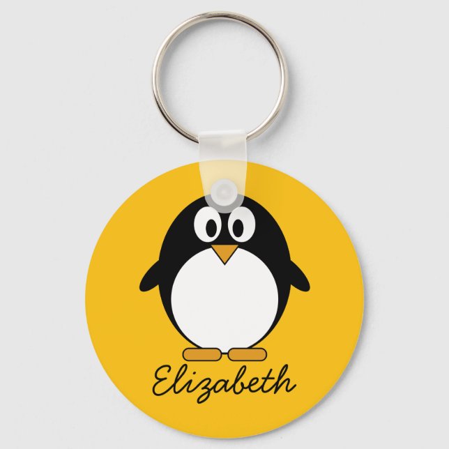 Llavero Pingüino Personalizado moderno (Anverso)