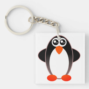 Llavero Pingüino, Personalizado, Negro Y Blanco