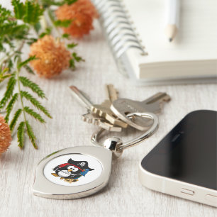 Llavero Pingüino pirata lindo con loro