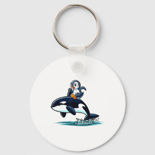 Llavero Pingüino Riding Orca Costume Mar Animal Lover Niño
