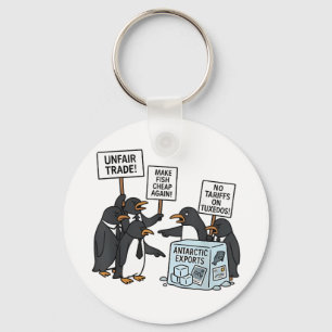 Llavero Pingüinos contra aranceles anti Trump
