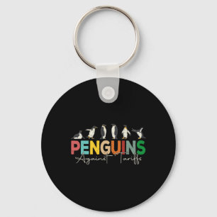Llavero Pingüinos contra aranceles Humor Retro Animal resi