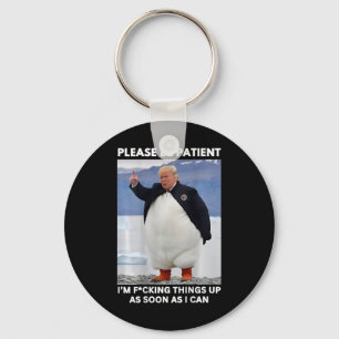 Llavero Pingüinos contra aranceles y manos de protesta con