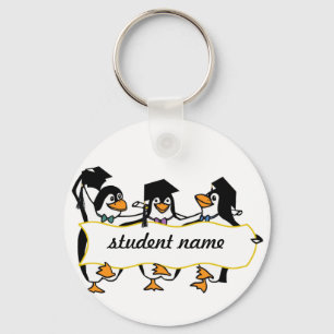 Llavero Pingüinos de Graduación Cuta con pancarta