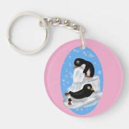 Llavero Pingüinos Napping Acrylon Keychain