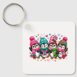 Llavero Pingüinos Navideños Adorables