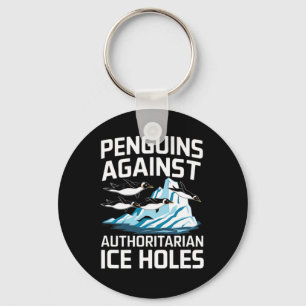 Llavero Pingüinos Trump Contra Agujeros de Hielo Autoritar