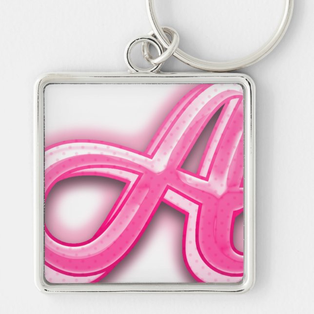 Llavero Pink A Initial Keychain – Cute Monogram Accessory (Frente)