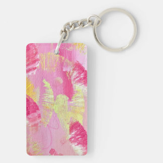 Llavero Pink Abstract Art Acrylic Keychain