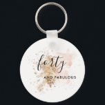 Llavero Pink And Gold 40th Birthday Keychain<br><div class="desc">Pink And Gold 40th Birthday Keychain</div>