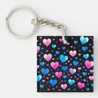 Llavero Pink & Blue Glowing Hearts